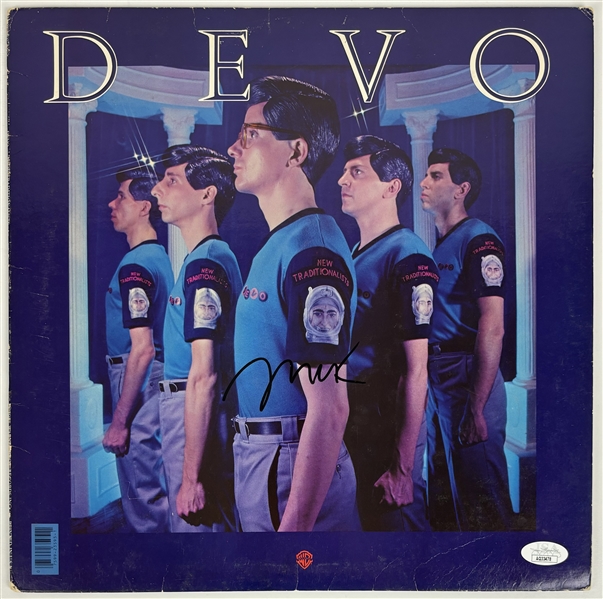 DEVO: Mark Mothersbaugh Signed "New Traditionalists" Album Cover (JSA)