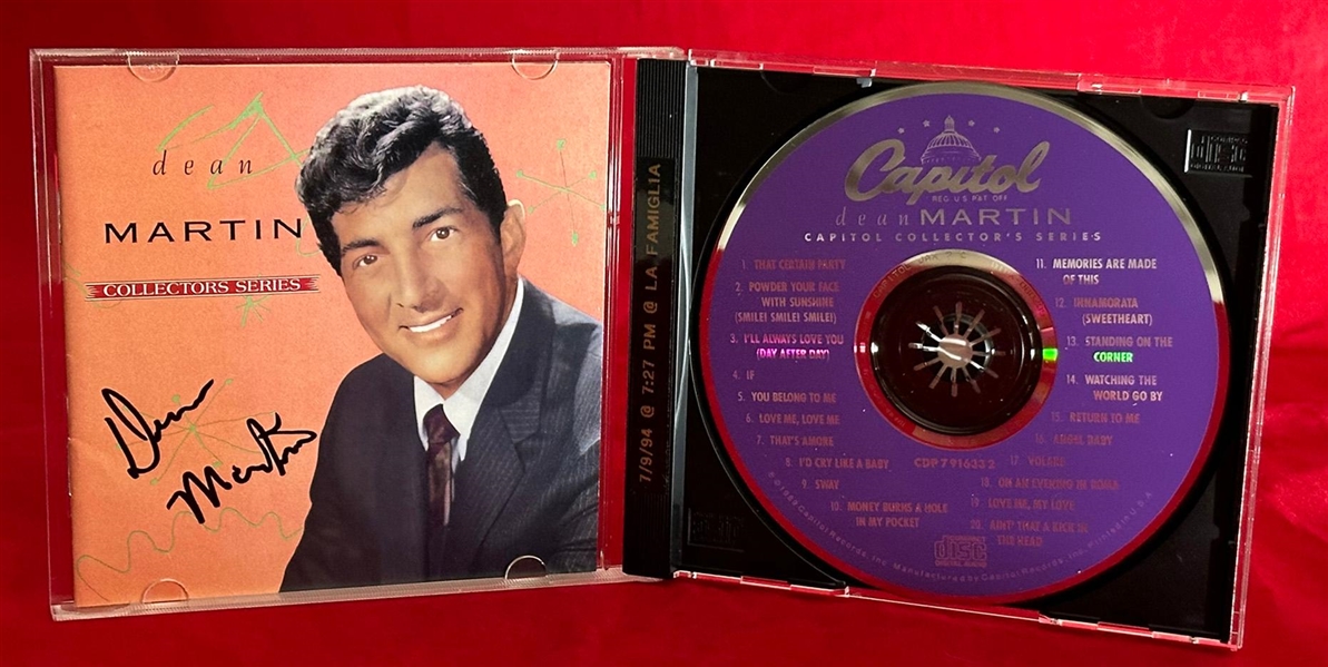 Dean Martin In-Person Signed Collectors Series CD (Third Party Guaranteed) 