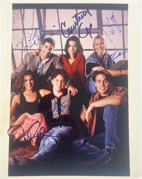 "Friends" Full Cast Signed Photograph (6/Sigs) Aniston, Cox, Kudrow, LeBlanc, Perry, and Schwimmer (JSA)