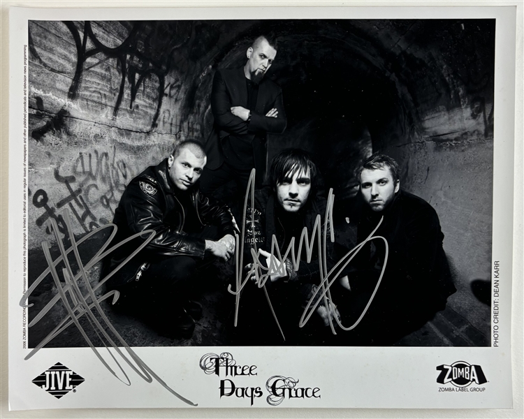 Three Days Grace: Brad Walst and Adam Gontier Signed 8" x 10" Promo Photo (Third Party Guaranteed)