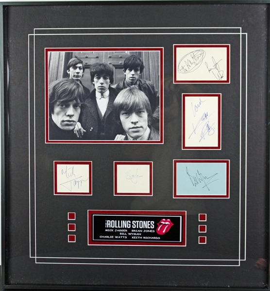  Rolling Stones Custom Framed Display with Complete Band Signatures (Beckett/BAS & JSA) 