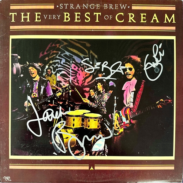 CREAM: Ginger Baker, Eric Clapton, and Jack Bruce Signed "The Very Best of Cream: Strange Brew" Album (3 Sigs)(Third Party Guaranteed)