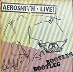 Aerosmith: Group Signed "Live! Bootleg" Album Cover w/ Vinyl (5 Sigs) (JSA LOA)