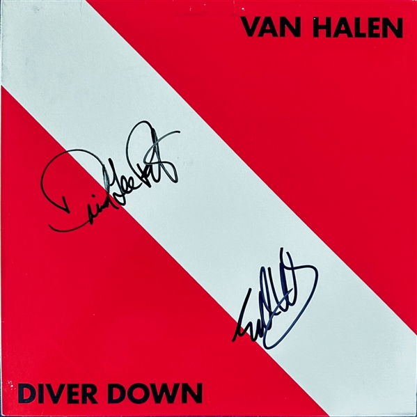 Van Halen: David Lee Roth & Eddie Van Halen signed "Diver Down" album (2 Sigs) (Third Party Guaranteed)