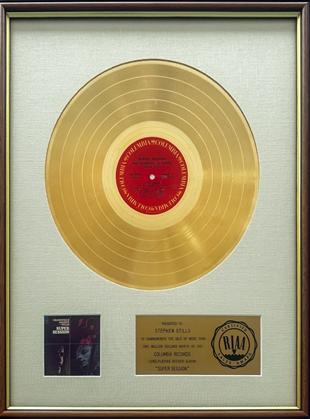 Steven Stills: RIAA Sales Award "Super Session" $1,000,000 Sold