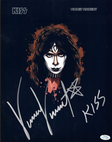 KISS: Vinnie Vincent Signed Photo w/ Signing Video! (ACOA) 