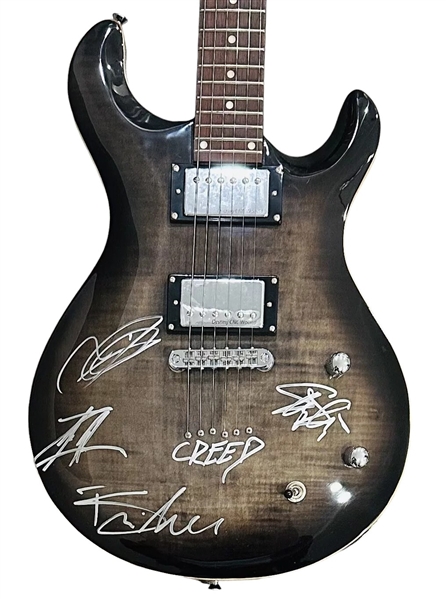 Creed: Rare Group Signed Electric Guitar (4 Sigs)(JSA Witnessed)