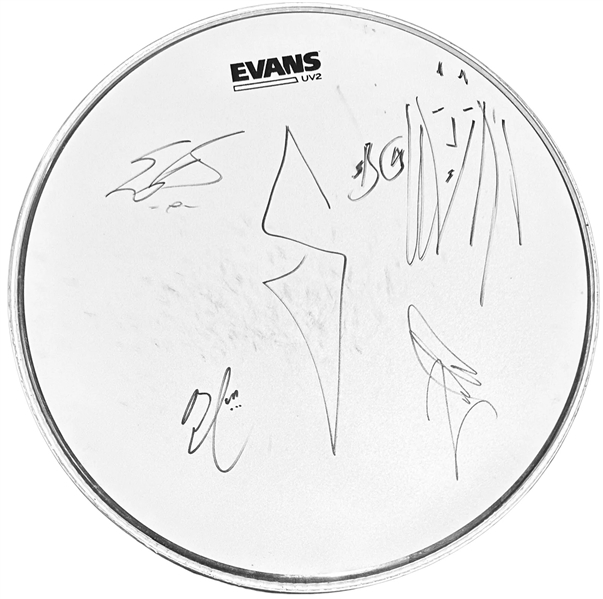 Shinedown: Group Signed Stage Used Drumhead (4 Sigs)(Beckett/BAS LOA)