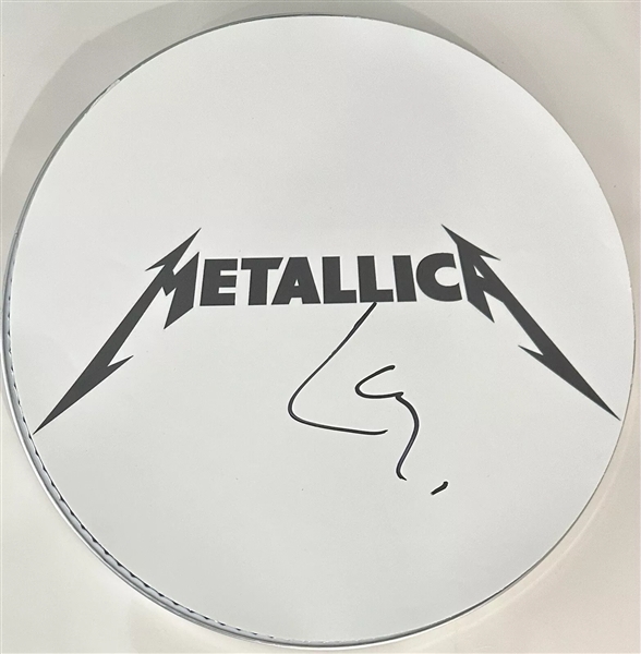 Metallica: Lars Ulrich Signed Custom Drumhead (Beckett/BAS)