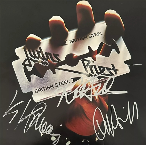 Judas Priest Multi-Signed "British Steel" Album Cover (3 Sigs)(Beckett/BAS LOA)