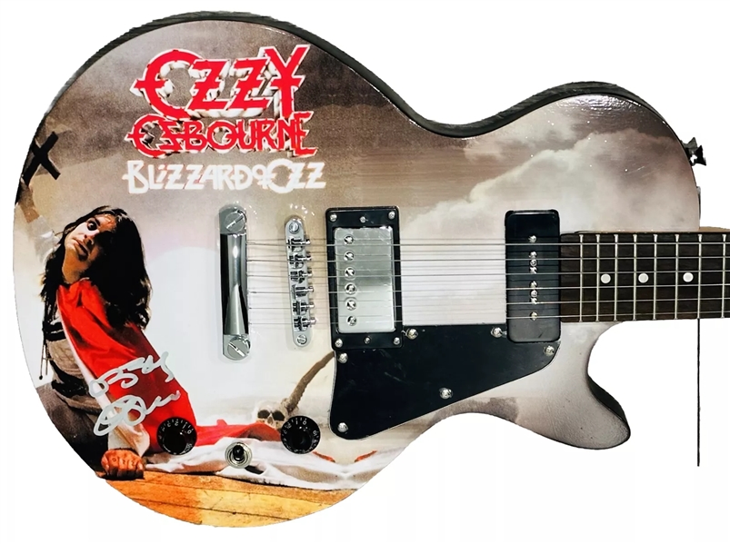 Ozzy Osbourne Signed Custom "Blizzard of Oz" Graphic Guitar (Beckett/BAS LOA)