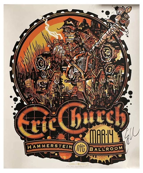 Eric Church Signed Limited Edition 18" x 24" 2012 NYC Concert Poster (JSA)