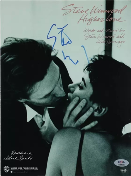 Steve Winwood Signed 9" x 12" "Higher Love" Songbook (PSA/DNA)