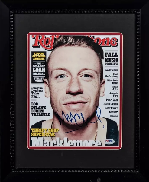 Macklemore Signed Rolling Stones Magazine Cover in Framed Display (PSA/DNA)