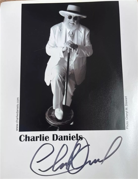 Charlie Daniels Signed Promotional 8" x 10" Photograph (Third Party Guaranteed)