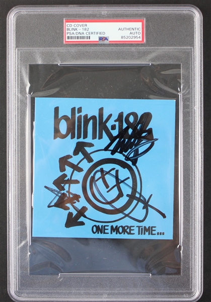 Blink-182 Group Signed "One More Time..." CD Cover (3 Sigs)(PSA/DNA Encapsulated)