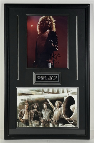 Robert Plant Signed 11" x 14" Photo in Custom Led Zeppelin Tribute Frame (Epperson/REAL LOA)