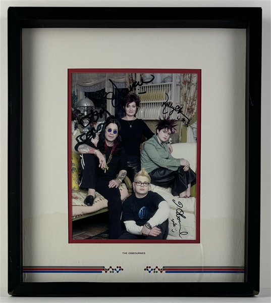 The Osbournes: Ozzy Osbourne & Family Signed Photo in Framed Display (Beckett/BAS LOA))