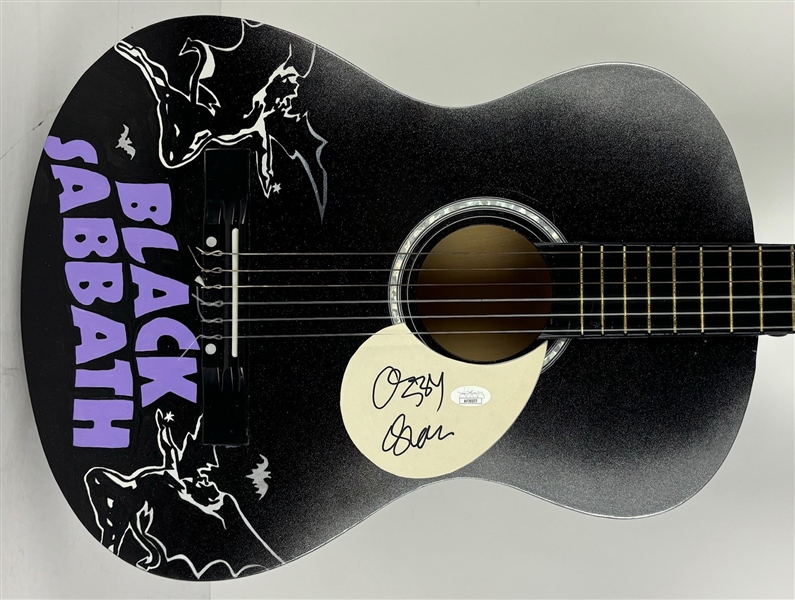 Black Sabbath: Ozzy Osbourne Signed Custom Graphic Acoustic Guitar (JSA)