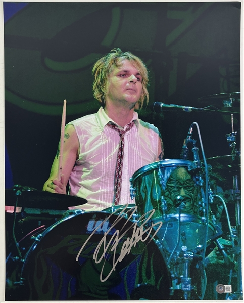 Poison: Rikki Rockett Signed 16" x 20" Photo (Beckett/BAS)