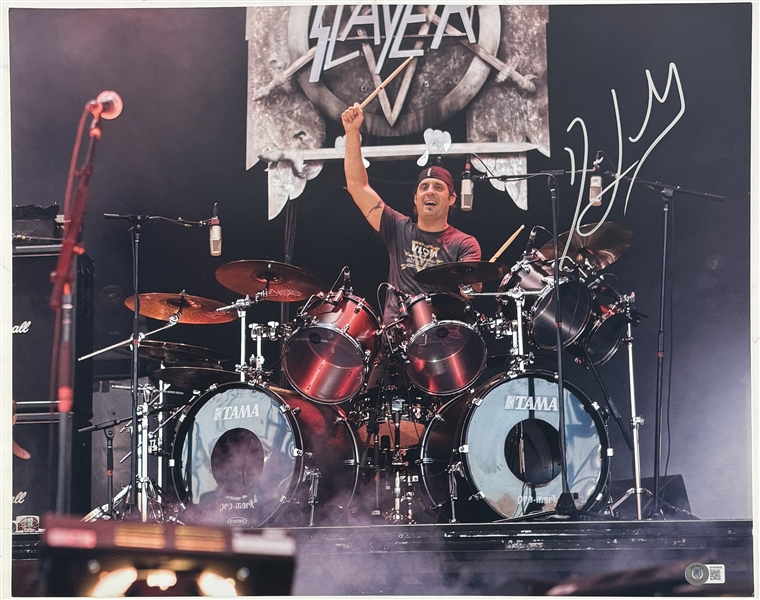 Slayer: Dave Lombardo Signed 16" x 20" Photo (Beckett/BAS)