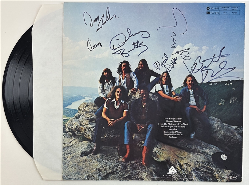 The Allman Brothers Group Signed "Reach For The Sky" Album Cover w/ Vinyl (6 Sigs)(Beckett/BAS LOA)