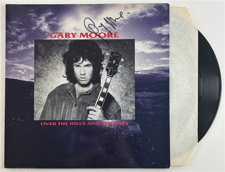 Gary Moore Signed "Over the Hills and Far Away" Album Cover w/ Vinyl (Beckett/BAS)