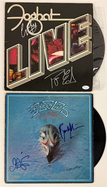 70s Rock Classics - Lot of 2 Signed Albums including Eagles & Foghat (JSA & Beckett/BAS)