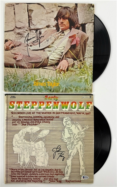 1960s Lot of 2 Signed Classic Hits Albums Including Steppenwolf & James Taylor (JSA & Beckett/BAS)