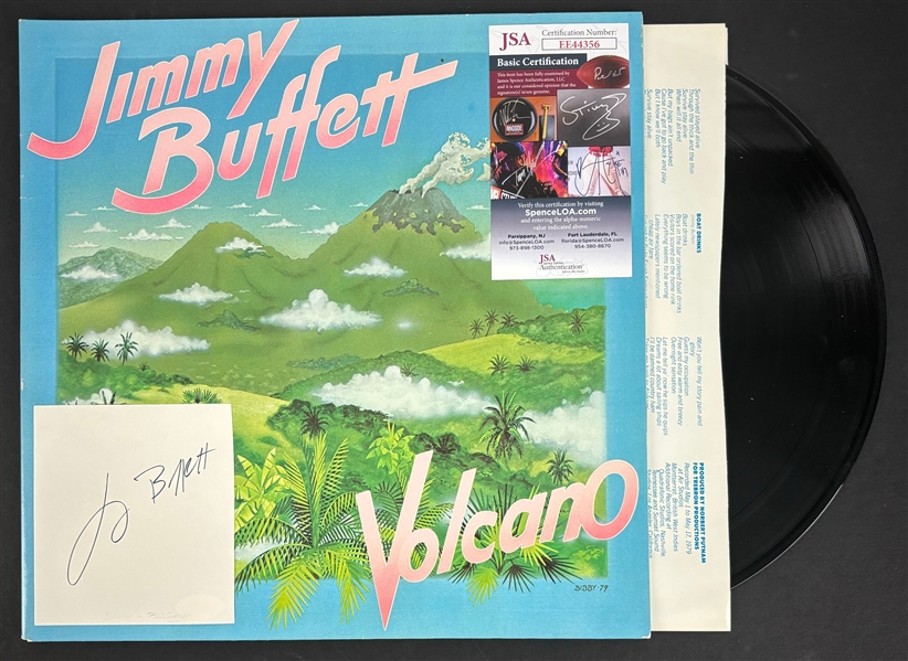 Jimmy Buffet Signed Cut and "Volcano" Album (JSA)