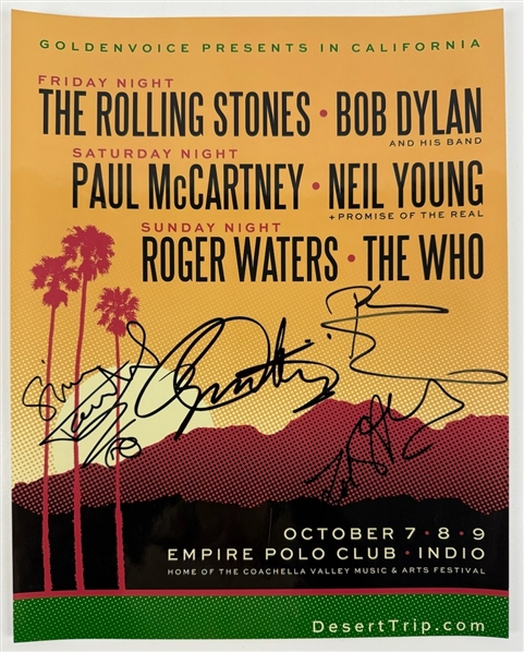 "Desert Trip" Performers Signed Concert Photo (4/Sigs) (Epperson/REAL)