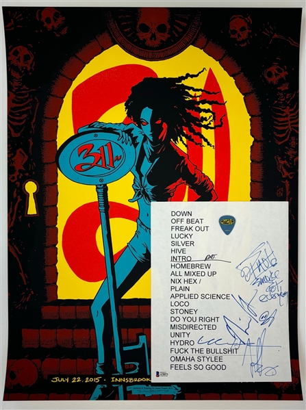 311 Group Signed Setlist & Concert Poster (Beckett/BAS)