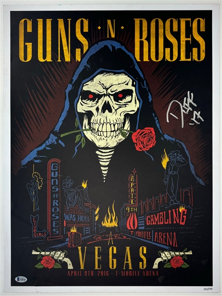 Duff McKagan Signed Guns & Roses Concert Poster (Beckett/BAS)