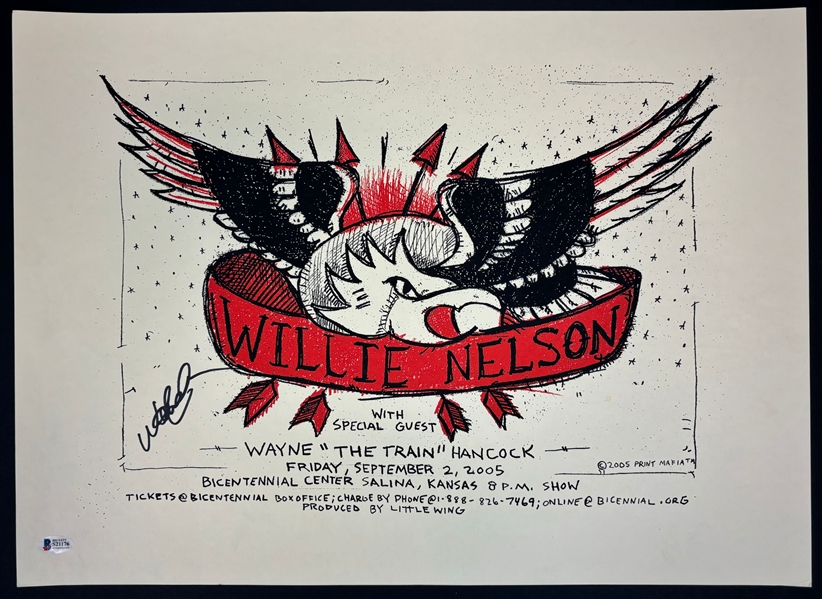 Willie Nelson Signed Concert Poster (Beckett/BAS) 