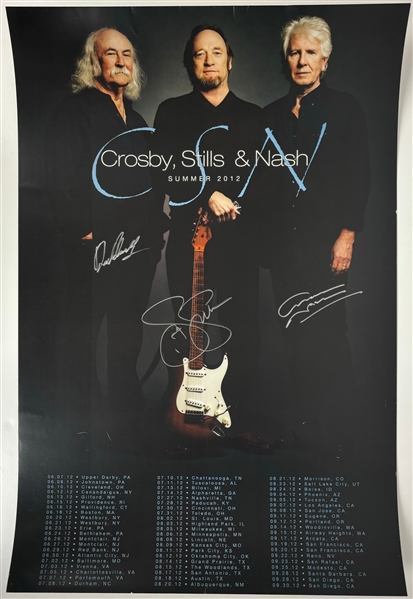 Crosby, Stills & Nash Signed Full Size Poster (Third Party Guarantee)