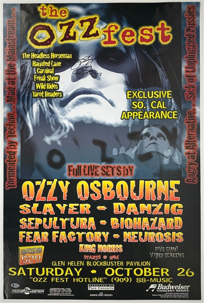 Ozzy Osbourne Signed "OzzFest" Poster (Beckett/BAS)