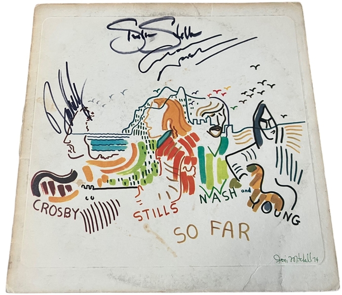 CSN: Fully Group Signed "So Far" Album Cover (3 Sigs)(Beckett/BAS LOA)(Epperson/REAL LOA)