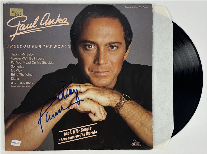 Paul Anka Signed "Freedom for the World" Album Cover (Beckett/BAS)