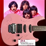 Pink Floyd: Group Signed Pink Yamaha Electric Guitar (JSA LOA)