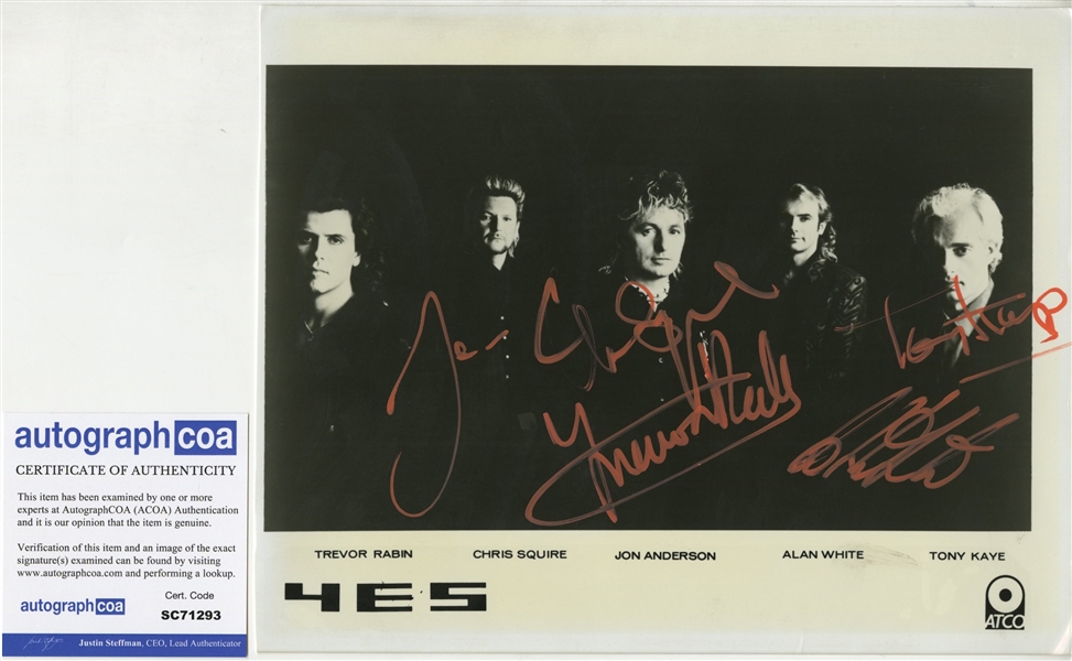 YES: Group Signed 8" x 10" Promo Photo (5 Sigs)(ACOA)