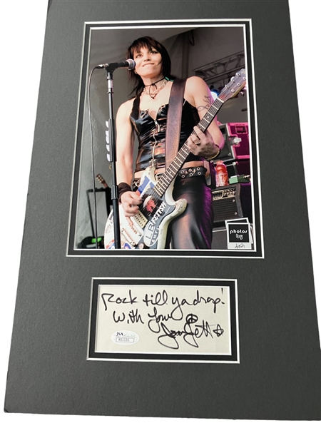 Joan Jett Signed & Inscribed 3" x 5" Segment in Matted Display (JSA)