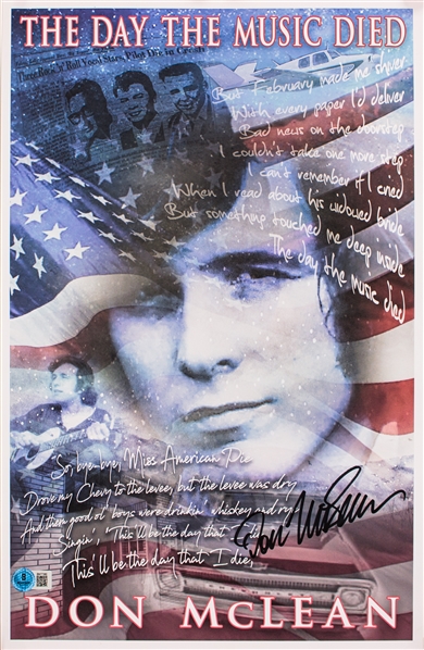 Don McLean Signed 11" x 17" "The Day The Music Died" Poster (Beckett/BAS)