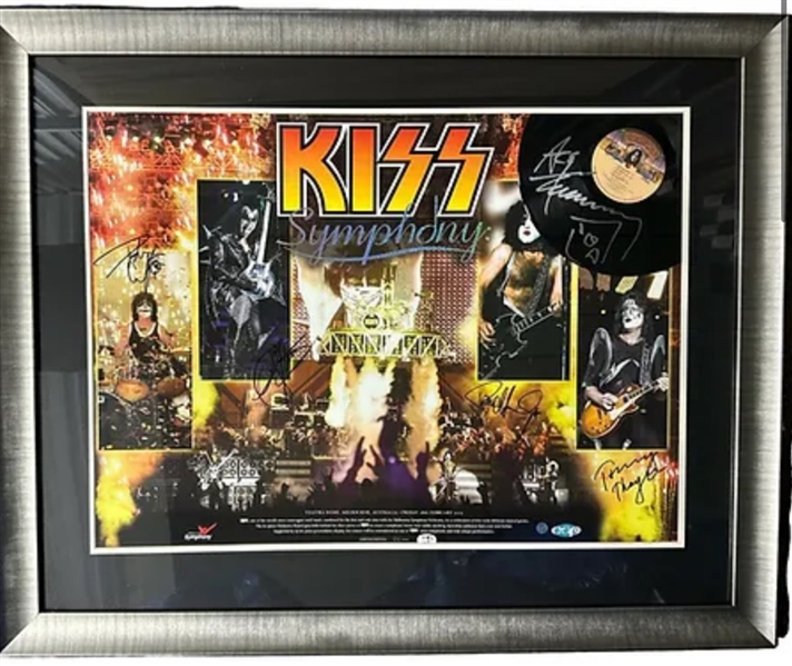 KISS: Group Signed Commemorative Display w/ 5 Sigs! (Third Party Guaranteed)