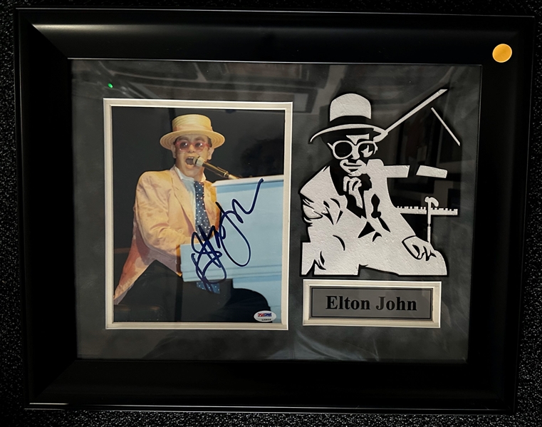 Elton John Signed 8" x 10" Photo in Framed Display (PSA/DNA)