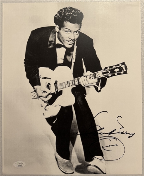 Chuck Berry Signed 11" x 14" Photo (JSA)