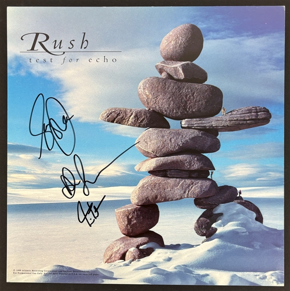 Rush Group Signed "Test for Echo" Record Album (3 Sigs)(Third Party Guaranteed)