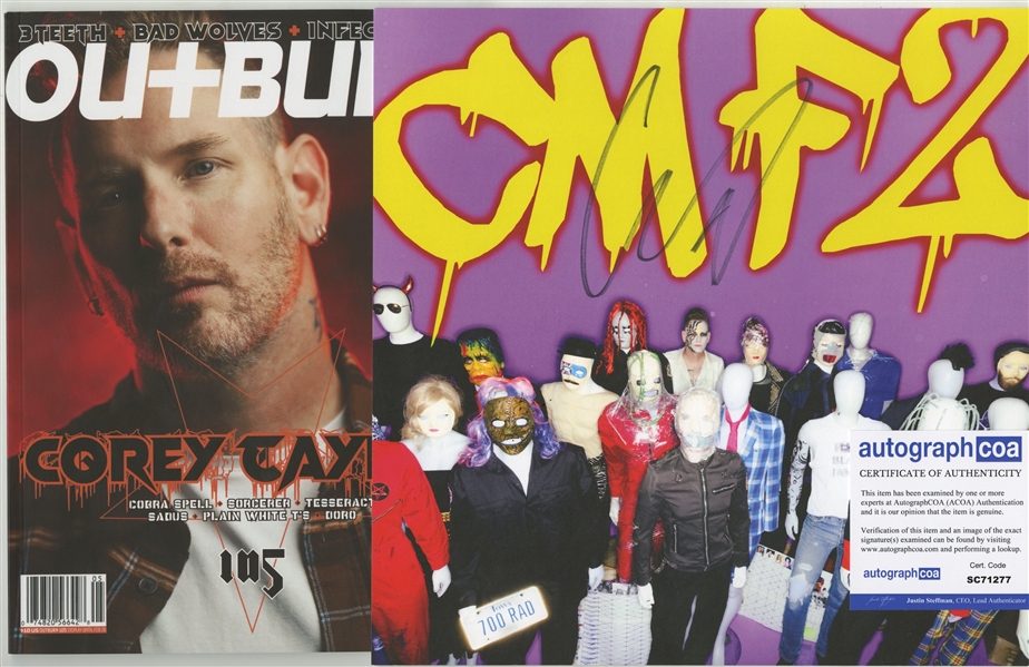 Slipknot: Corey Taylor Signed 12" x 12" CMF2 Flat w/ Magazine (ACOA)