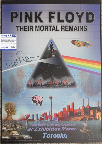 Pink Floyd: Nick Mason Signed 18" x 24" "Their Mortal Remains" Poster (ACOA)