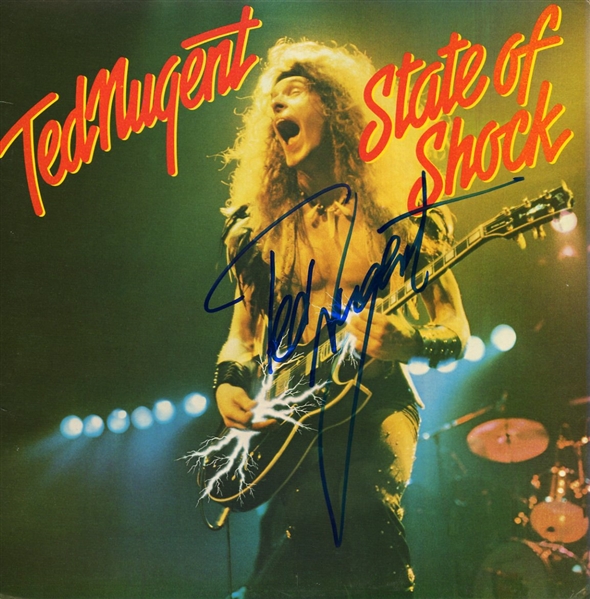 Ted Nugent Signed "State of Shock" Album Cover (ACOA)