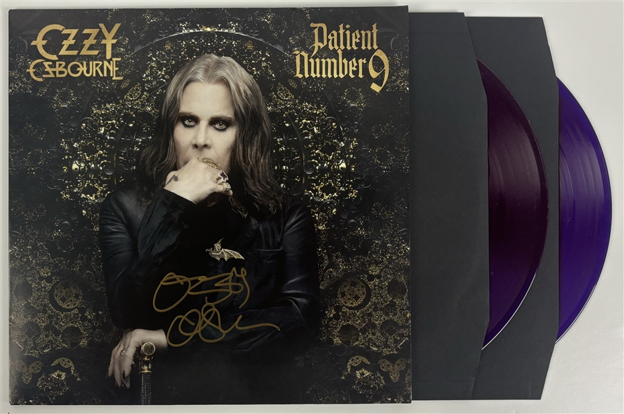 Ozzy Osbourne Signed "Patient Number 9" Album Cover w/ Purple Vinyl (Beckett/BAS LOA)